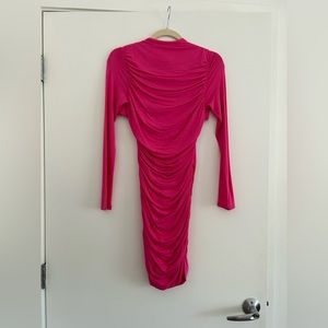 Hot pink long sleeve mini dress